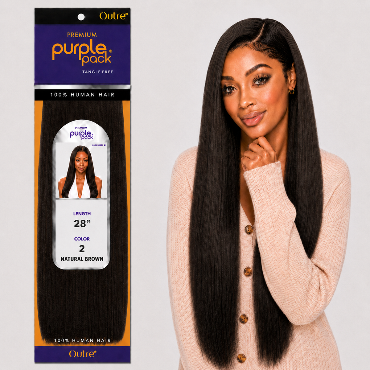 Outre Premium Purple Pack Yaki Human Hair Weave