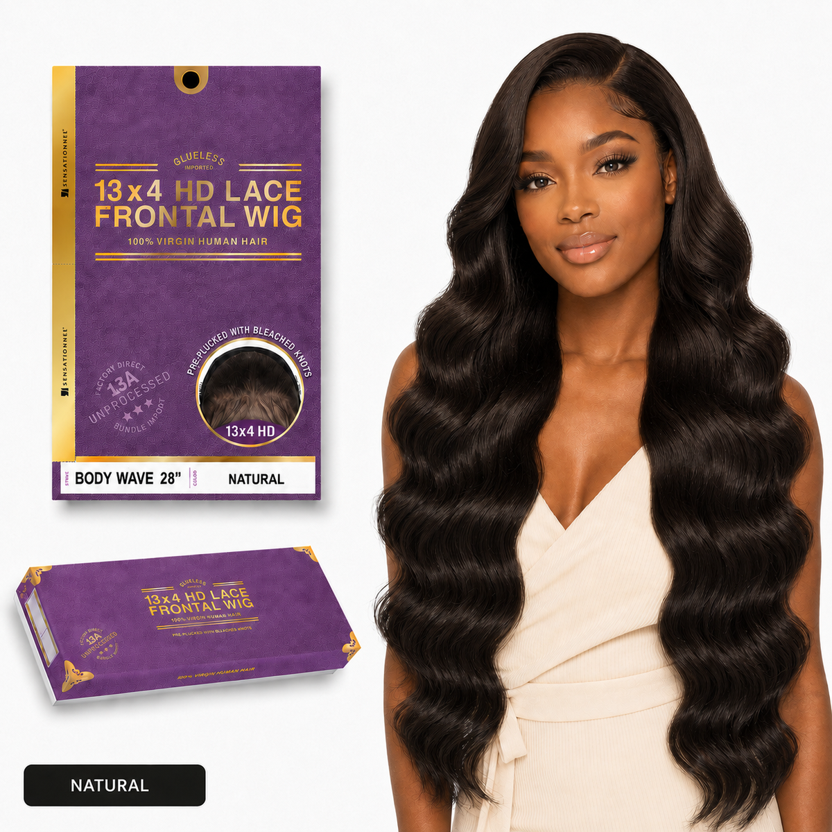 Sensationnel 13A Body Wave 100% Virgin Human Hair 13x4 HD Lace Frontal Wig (20" - 28")