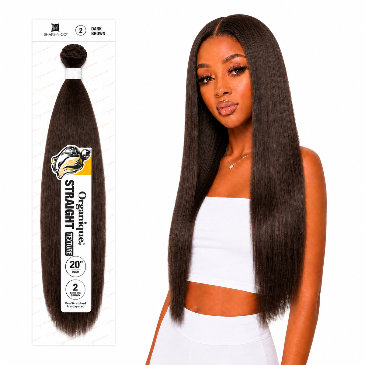 Shake-N-Go Organique Straight Weave – Premium Fiber (10”–36”)