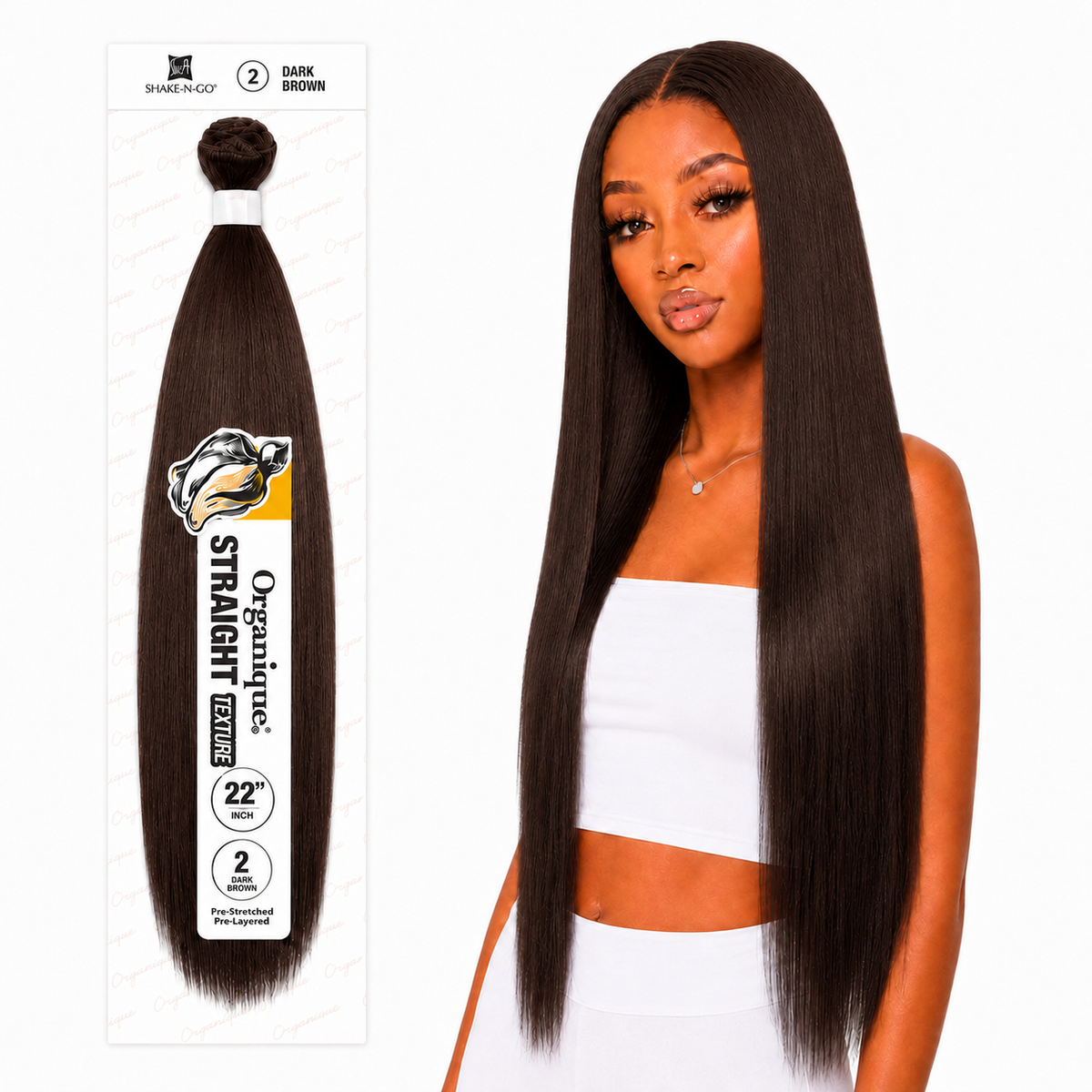 Shake-N-Go Organique Straight Weave – Premium Fiber (10”–36”)