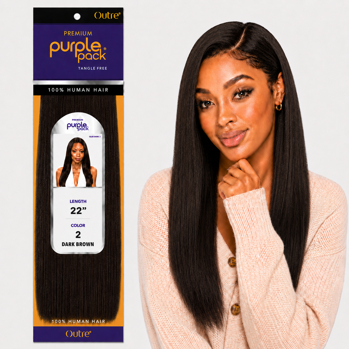 Outre Premium Purple Pack Yaki Human Hair Weave