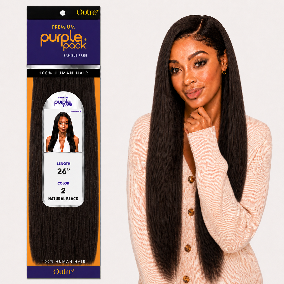 Outre Premium Purple Pack Yaki Human Hair Weave