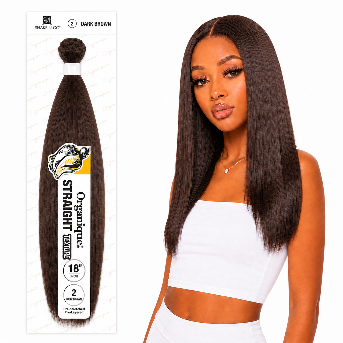 Shake-N-Go Organique Straight Weave – Premium Fiber (10”–36”)