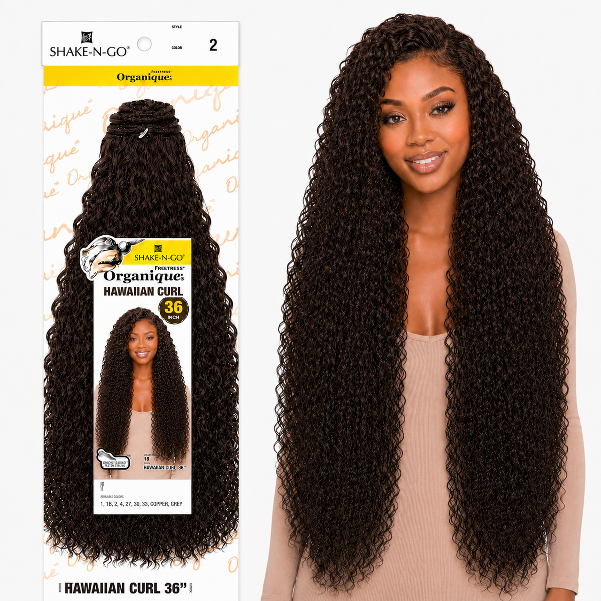 Shake-N-Go Hawaiian Curl Organique (14-36")