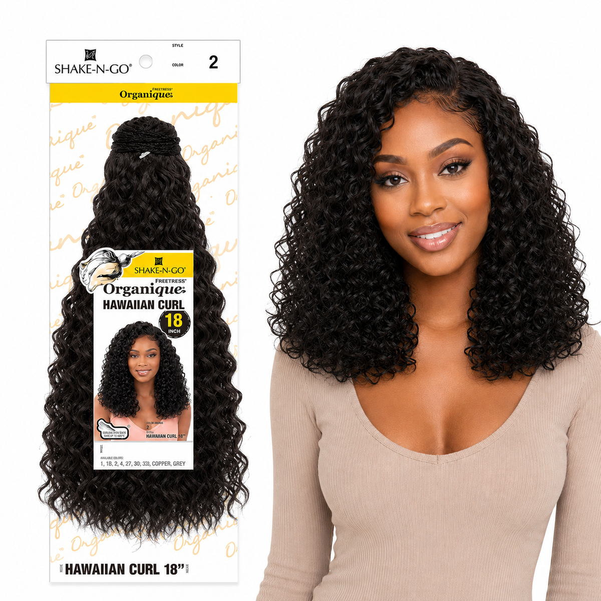 Shake-N-Go Hawaiian Curl Organique (14-36")