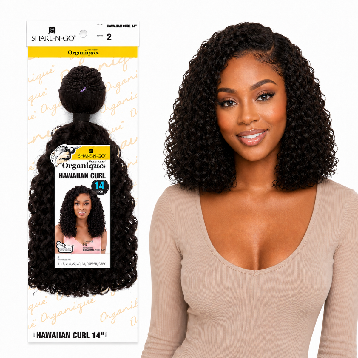 Shake-N-Go Hawaiian Curl Organique (14-36")