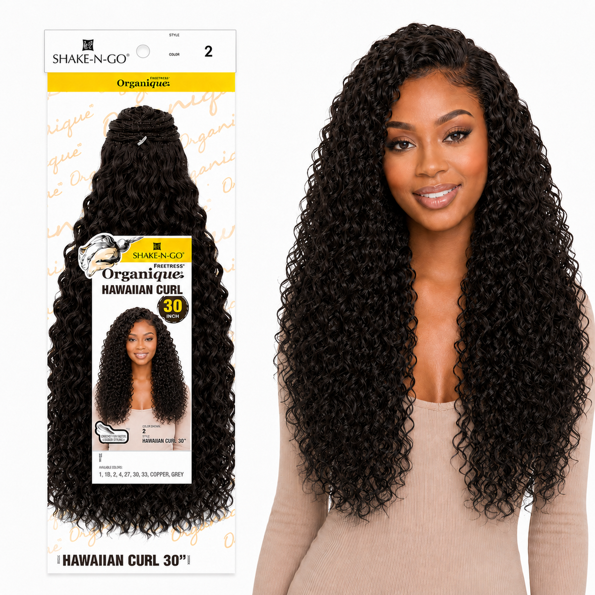 Shake-N-Go Hawaiian Curl Organique (14-36")