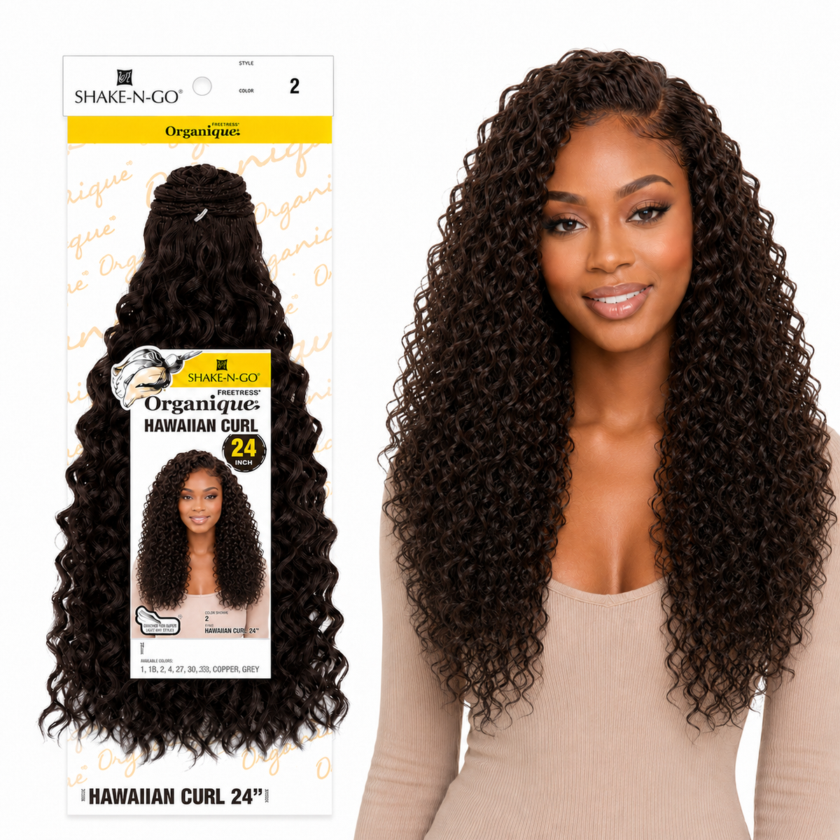 Shake-N-Go Hawaiian Curl Organique (14-36")