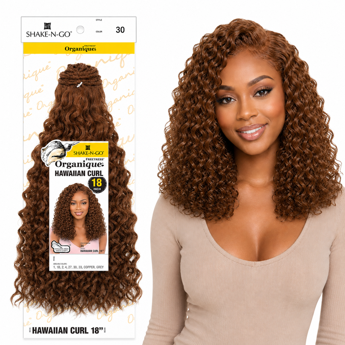Shake-N-Go Hawaiian Curl Organique (14-36")