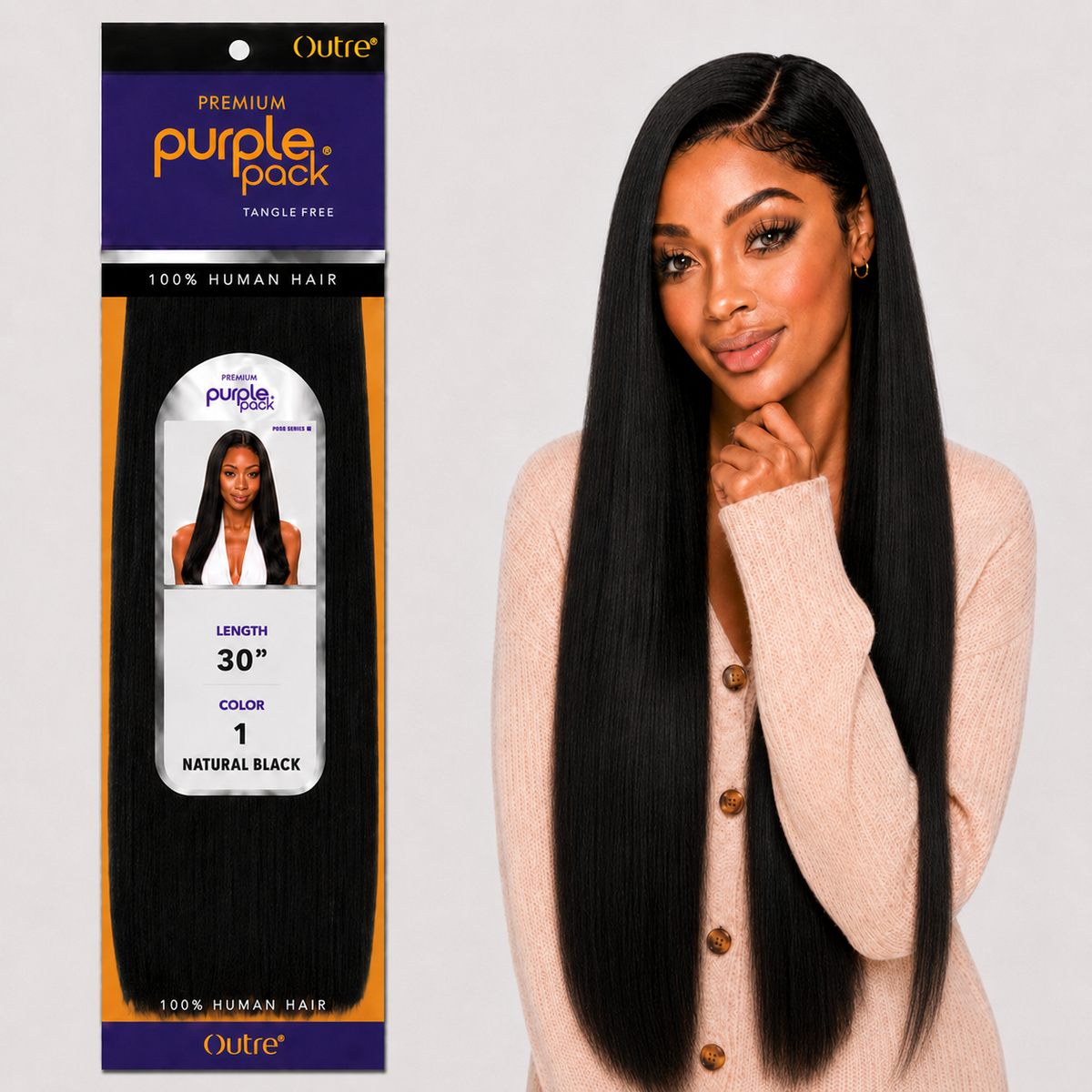 Outre Premium Purple Pack Yaki Human Hair Weave