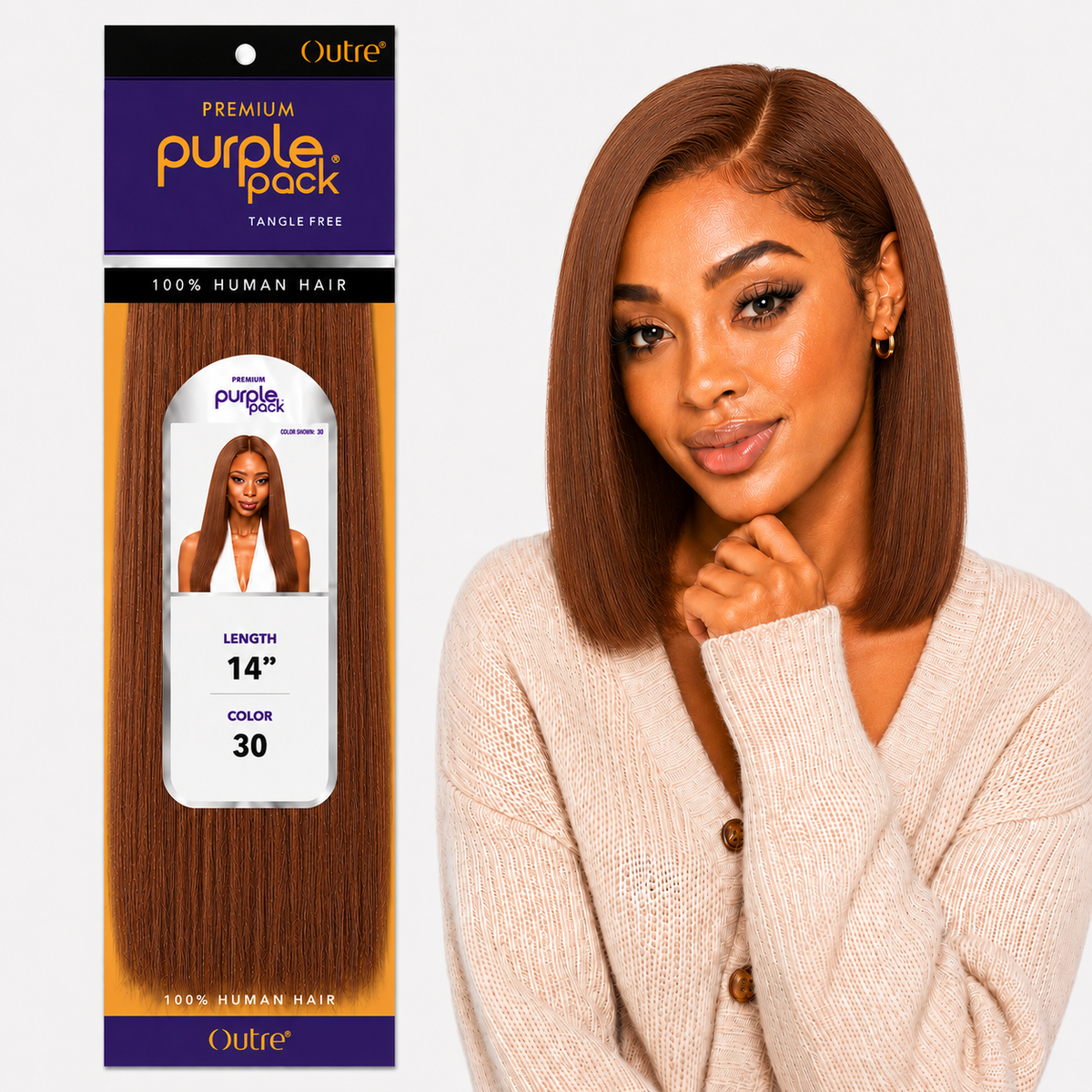 Outre Premium Purple Pack Yaki Human Hair Weave