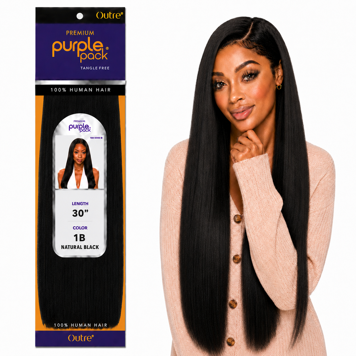 Outre Premium Purple Pack Yaki Human Hair Weave