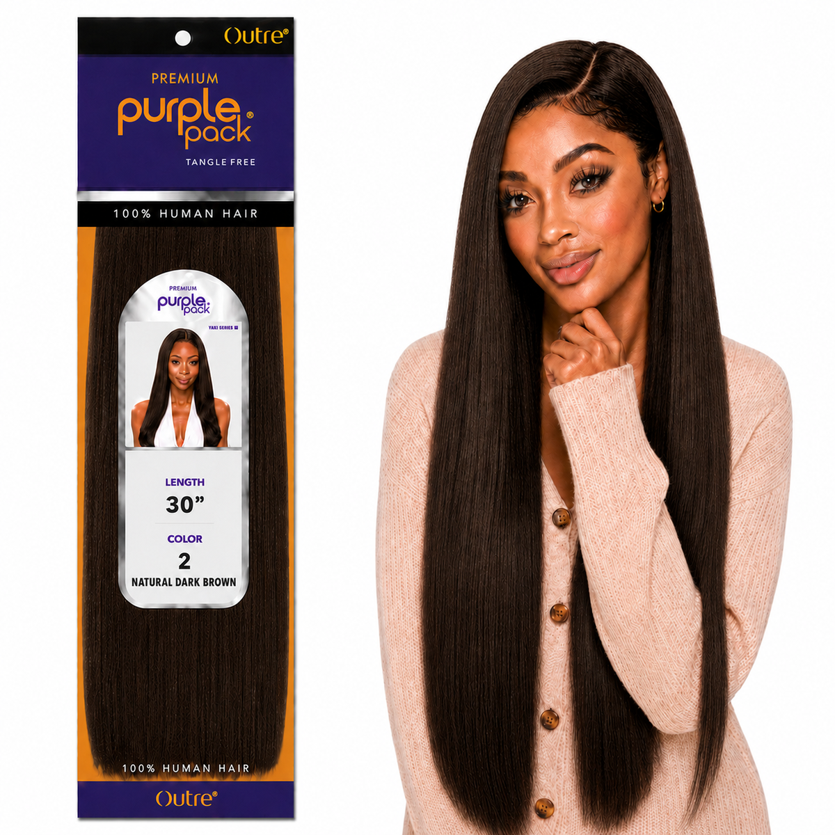 Outre Premium Purple Pack Yaki Human Hair Weave