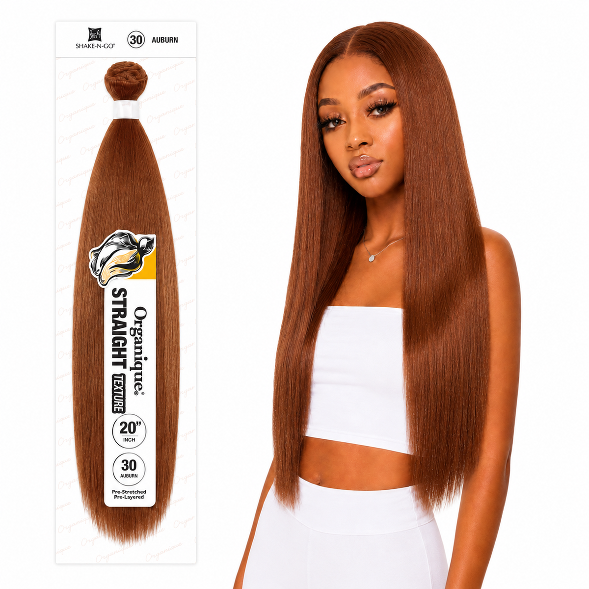 Shake-N-Go Organique Straight Weave – Premium Fiber (10”–36”)