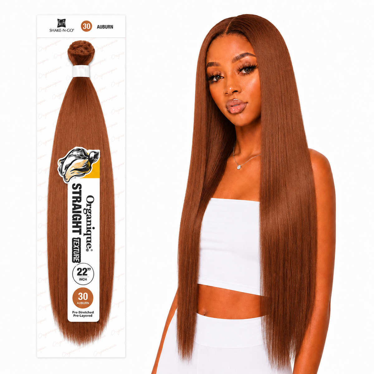 Shake-N-Go Organique Straight Weave – Premium Fiber (10”–36”)