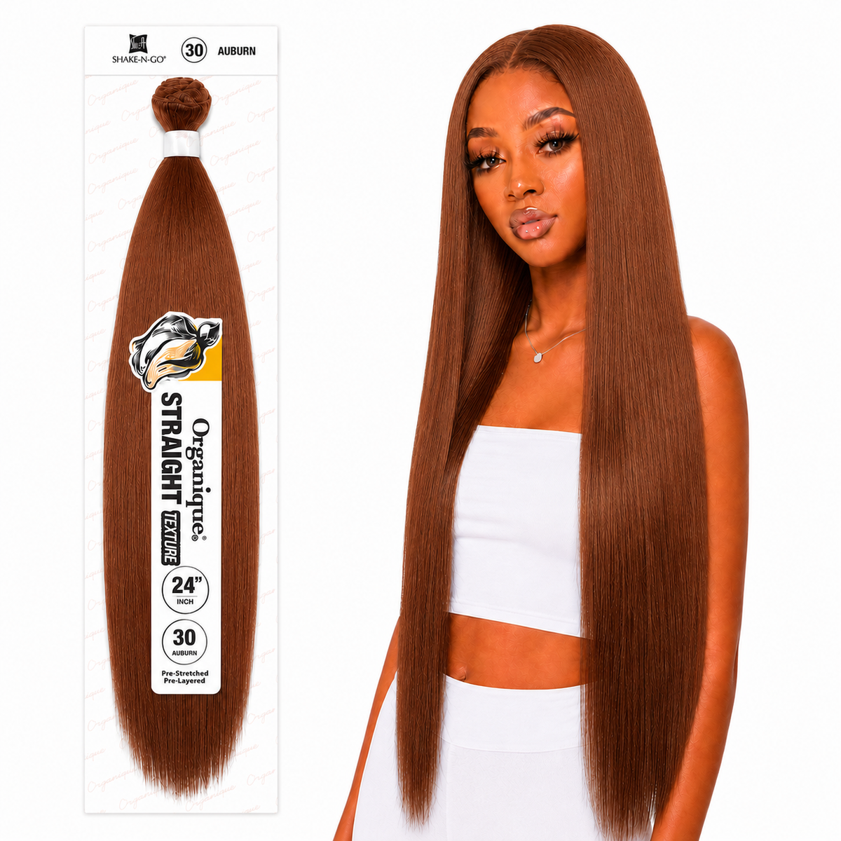 Shake-N-Go Organique Straight Weave – Premium Fiber (10”–36”)