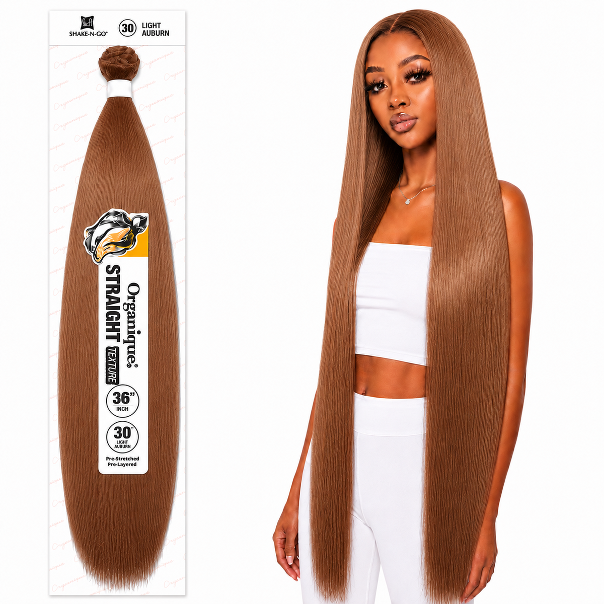 Shake-N-Go Organique Straight Weave – Premium Fiber (10”–36”)