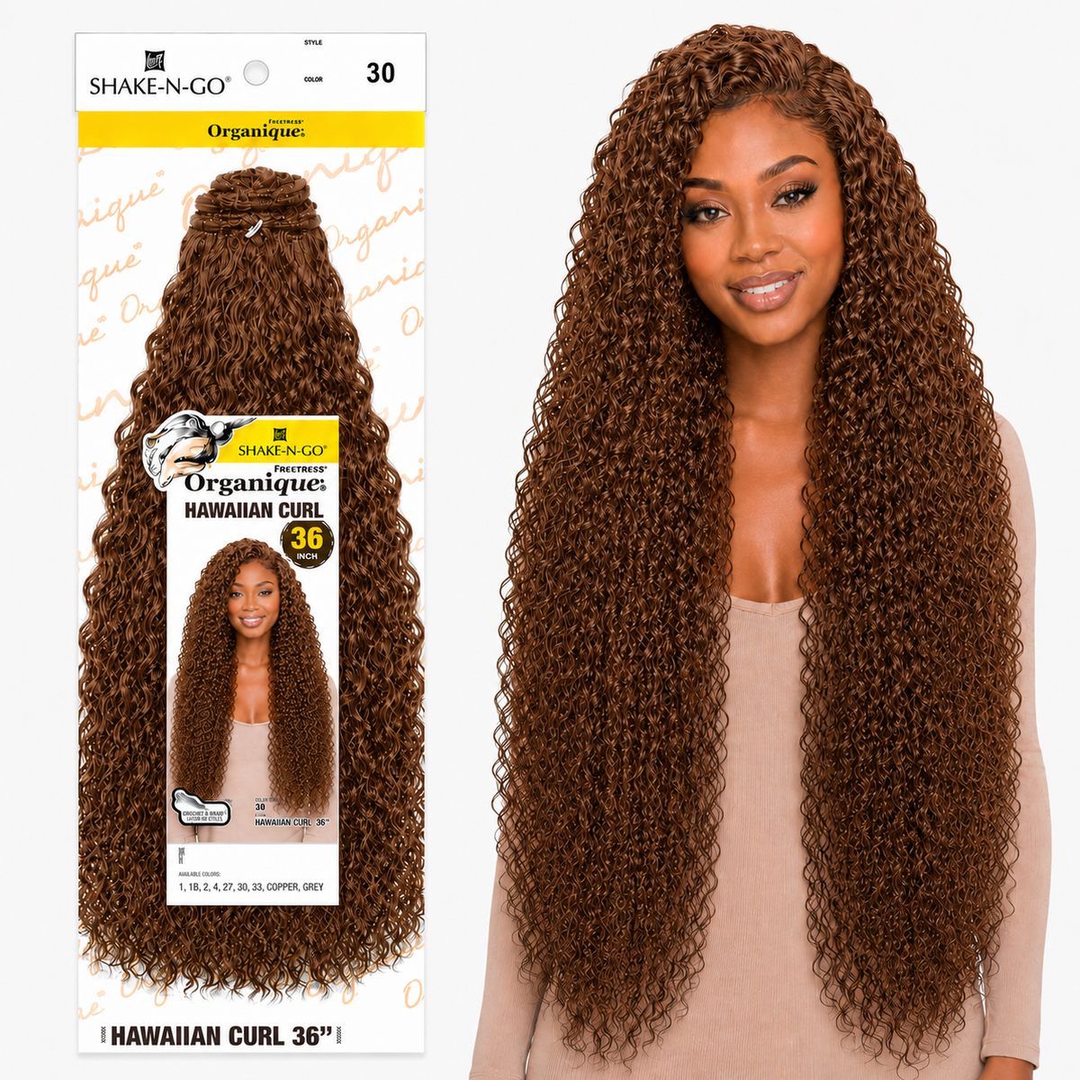 Shake-N-Go Hawaiian Curl Organique (14-36")