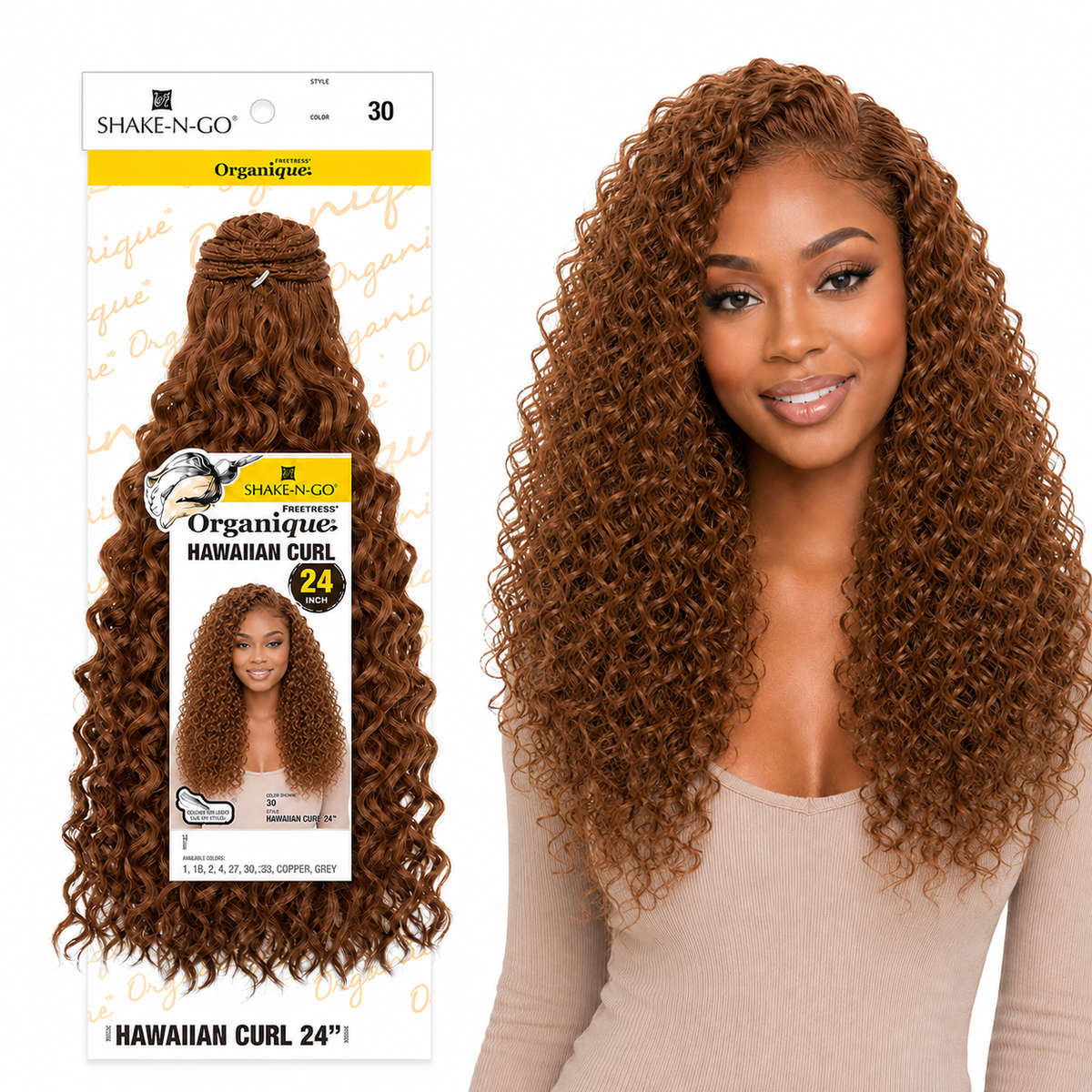 Shake-N-Go Hawaiian Curl Organique (14-36")