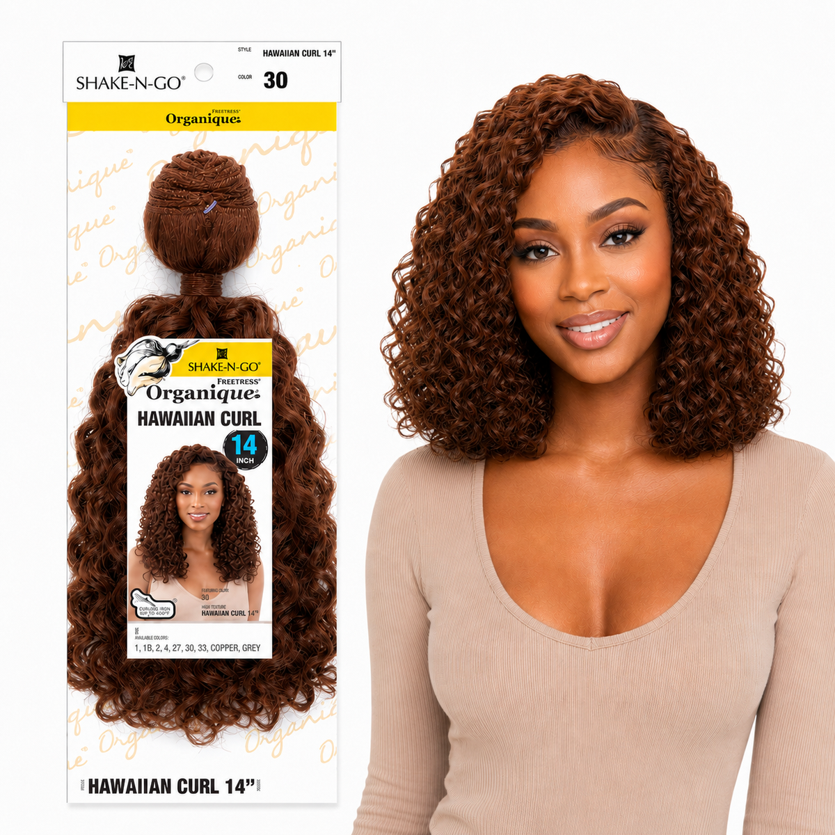 Shake-N-Go Hawaiian Curl Organique (14-36")