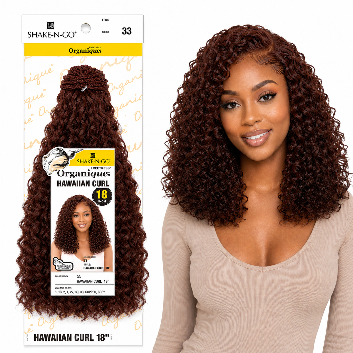 Shake-N-Go Hawaiian Curl Organique (14-36")