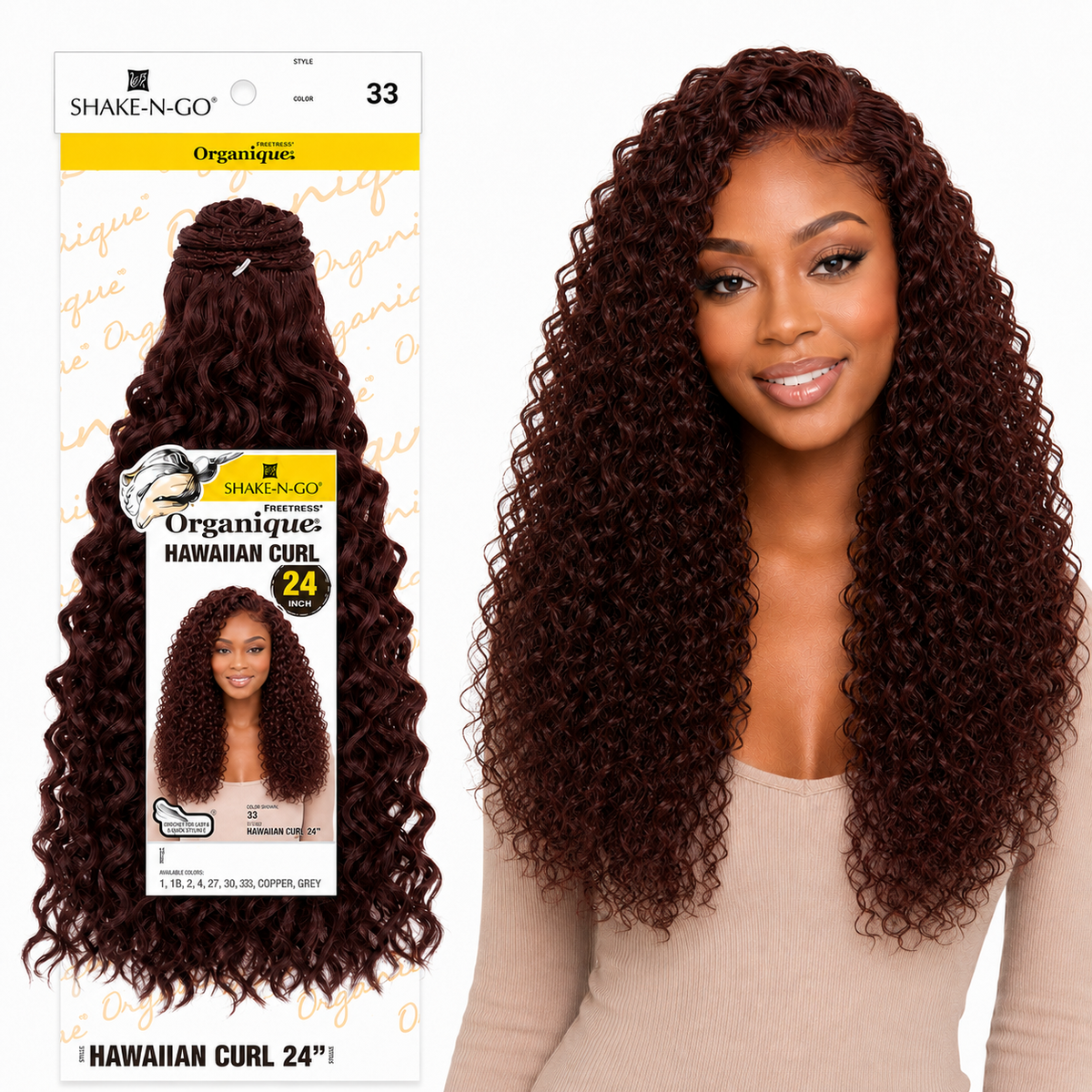 Shake-N-Go Hawaiian Curl Organique (14-36")