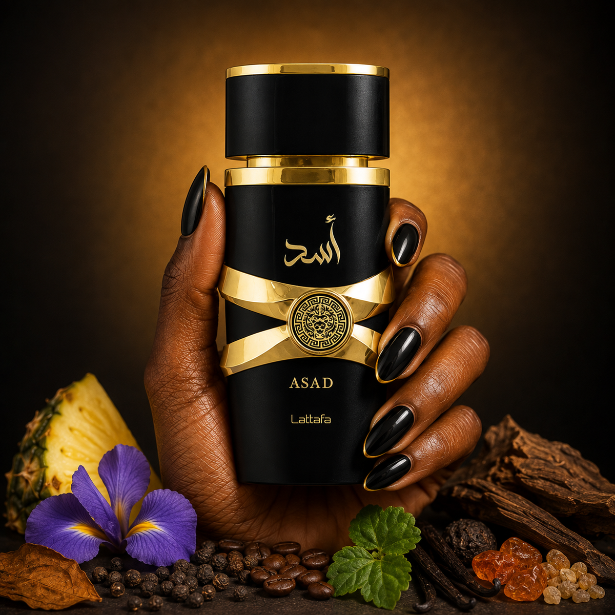 Lattafa Asad Eau De Parfum Spray for Men - Black & Gold Bottle - 100ml / 3.4 oz