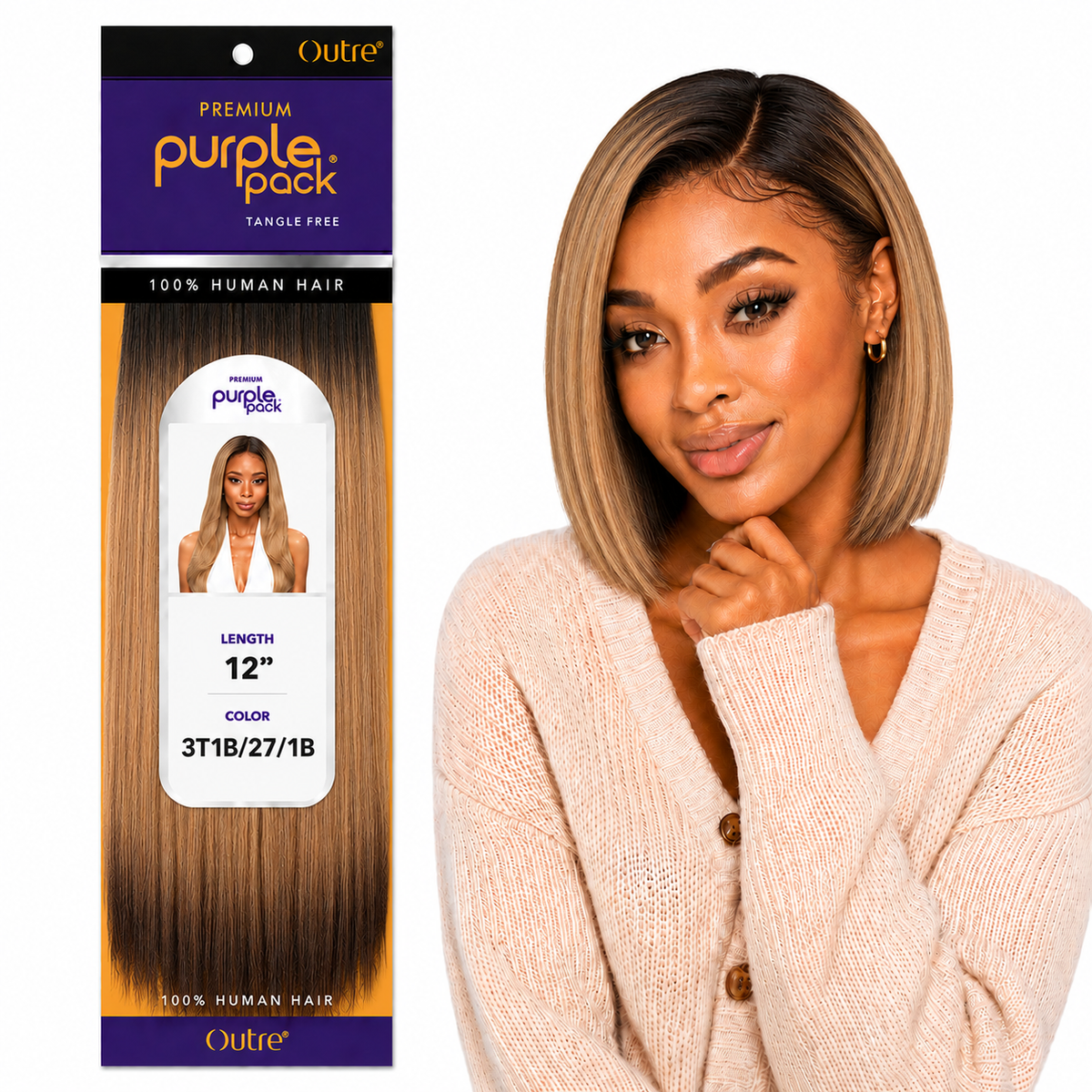 Outre Premium Purple Pack Yaki Human Hair Weave