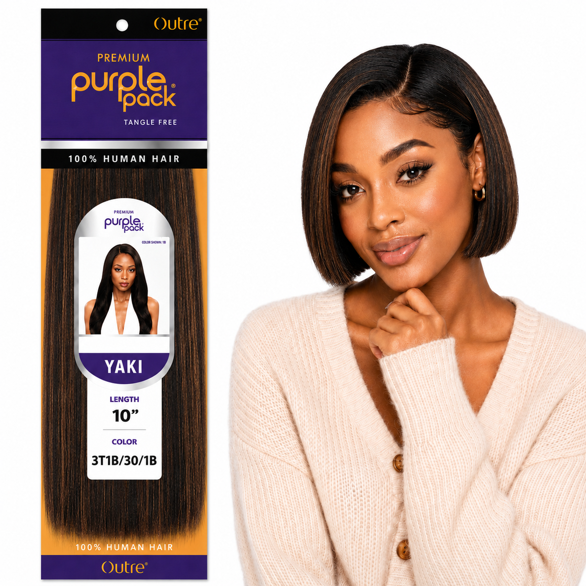 Outre Premium Purple Pack Yaki Human Hair Weave