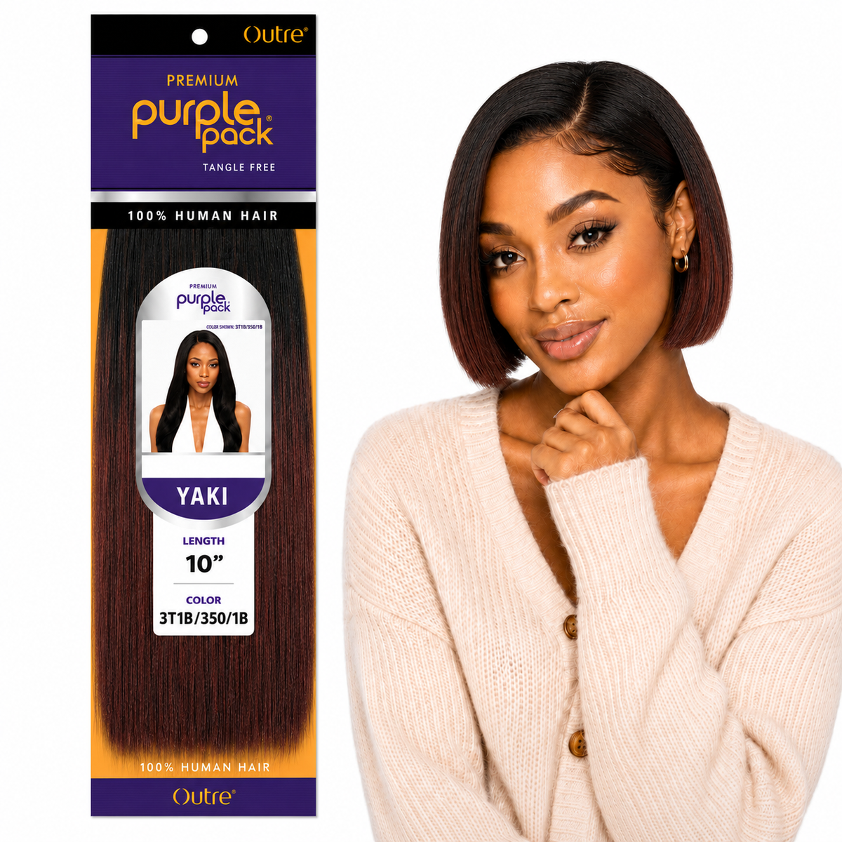 Outre Premium Purple Pack Yaki Human Hair Weave