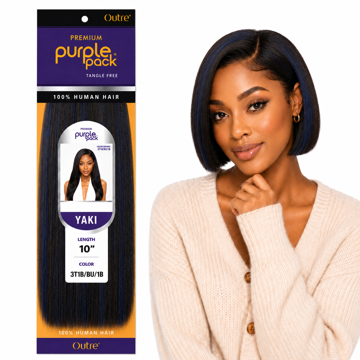 Outre Premium Purple Pack Yaki Human Hair Weave