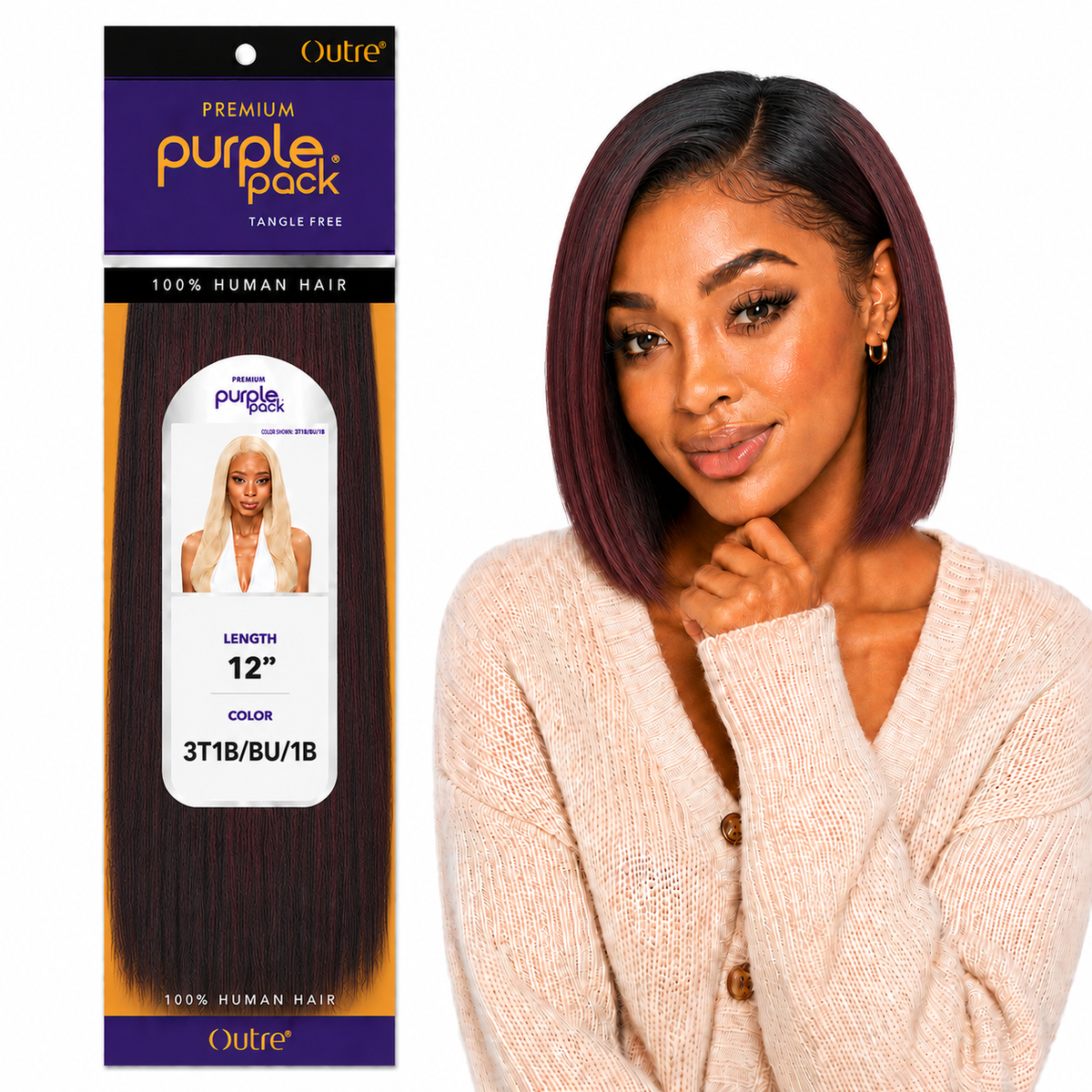 Outre Premium Purple Pack Yaki Human Hair Weave