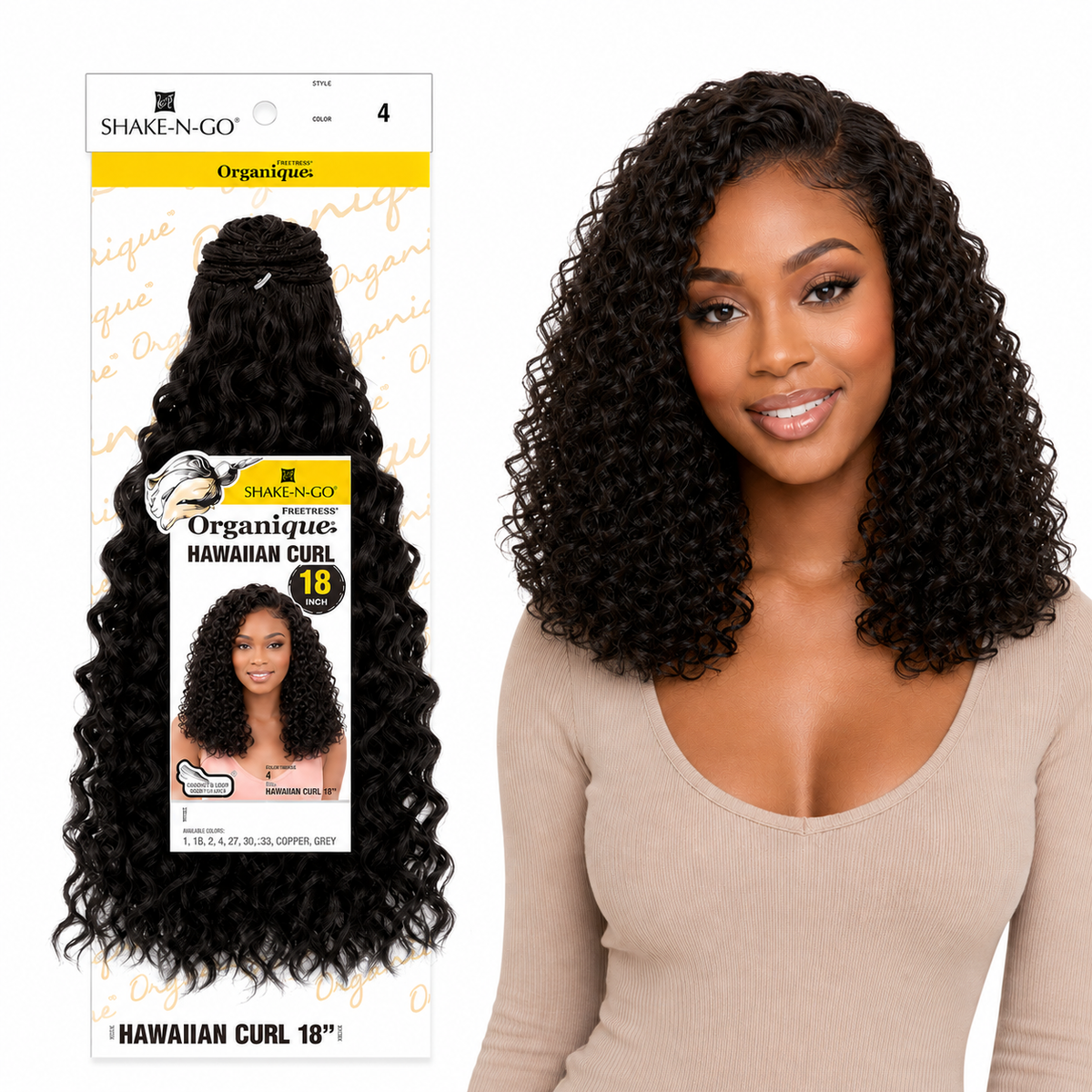 Shake-N-Go Hawaiian Curl Organique (14-36")