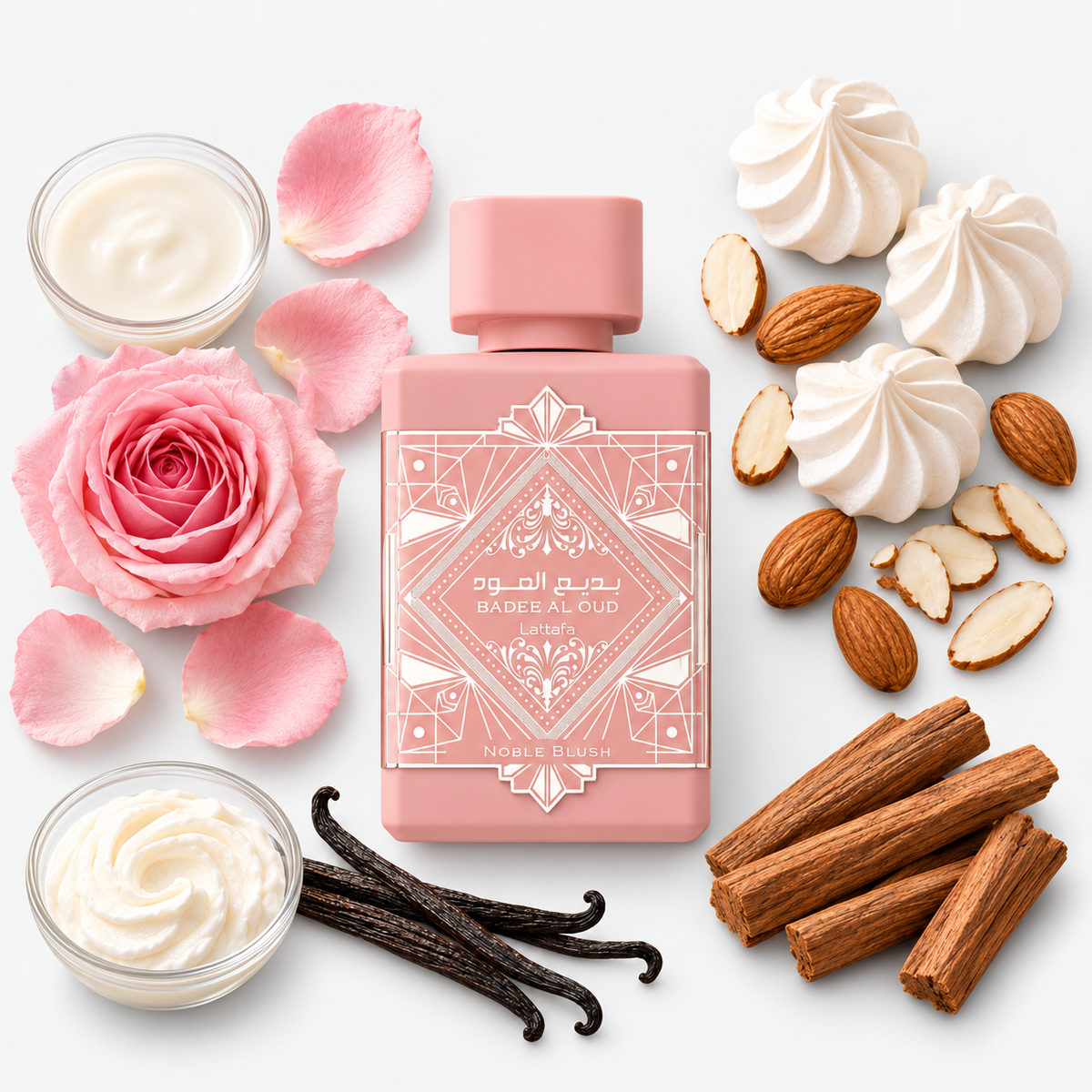 Lattafa Badee Al Oud Noble Blush Eau De Parfum Spray for Women - Pink Bottle - 100ml / 3.4 oz