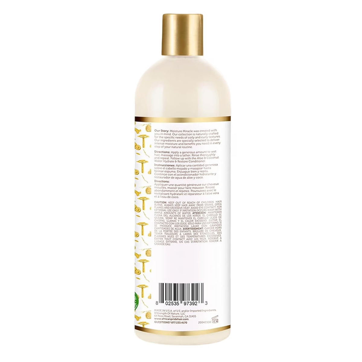 African Pride Moisture Miracle Aloe & Coconut Water Hydrate & Cleanse Shampoo, 12 oz (354 ml)