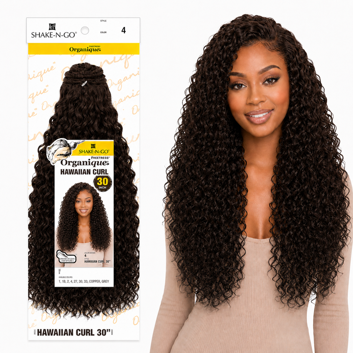 Shake-N-Go Hawaiian Curl Organique (14-36")