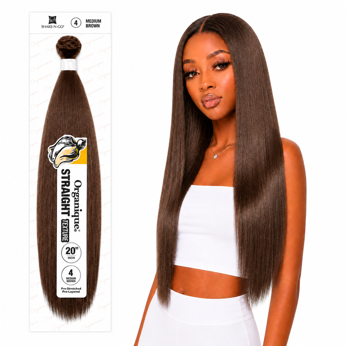 Shake-N-Go Organique Straight Weave – Premium Fiber (10”–36”)