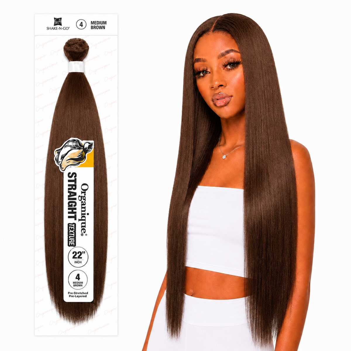 Shake-N-Go Organique Straight Weave – Premium Fiber (10”–36”)
