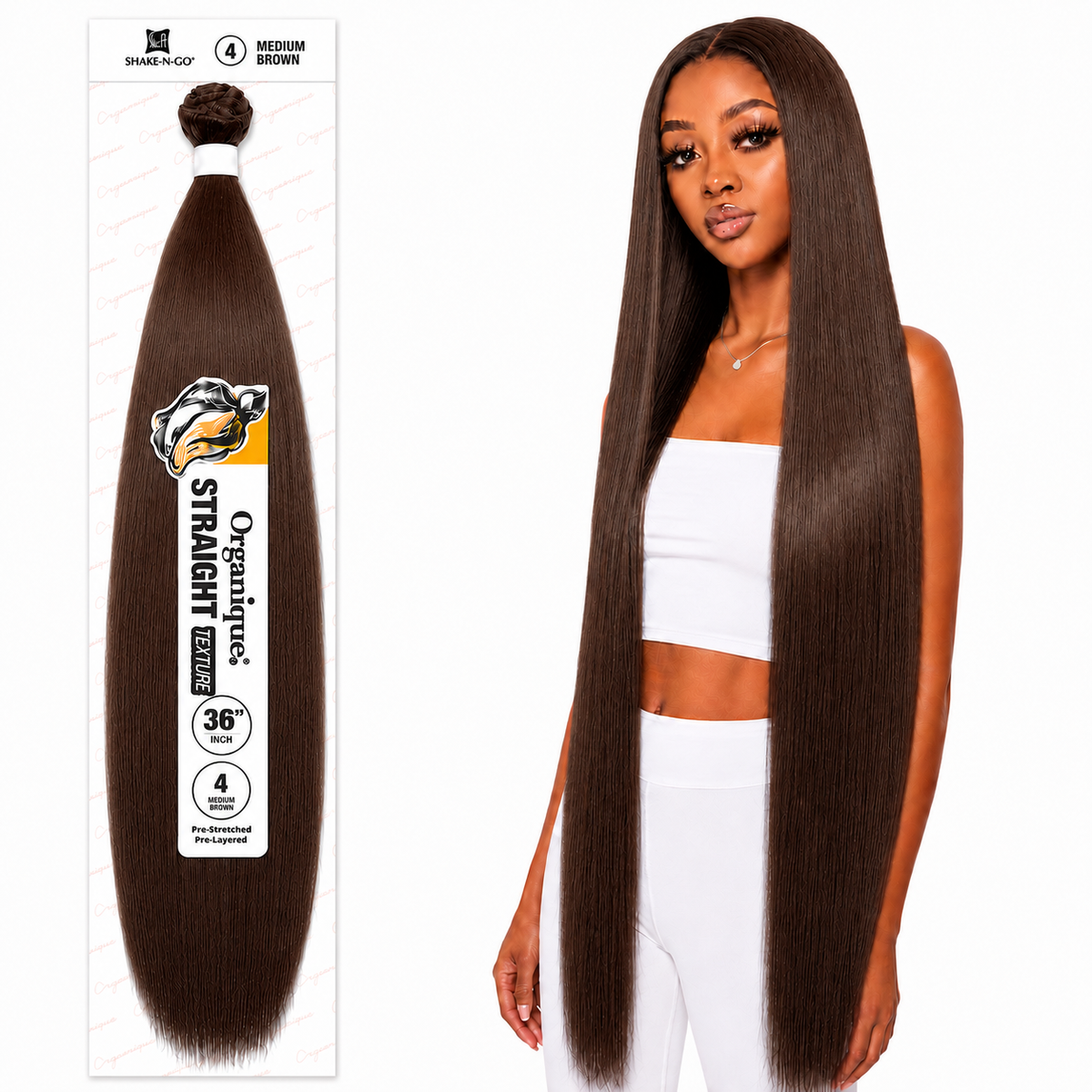 Shake-N-Go Organique Straight Weave – Premium Fiber (10”–36”)