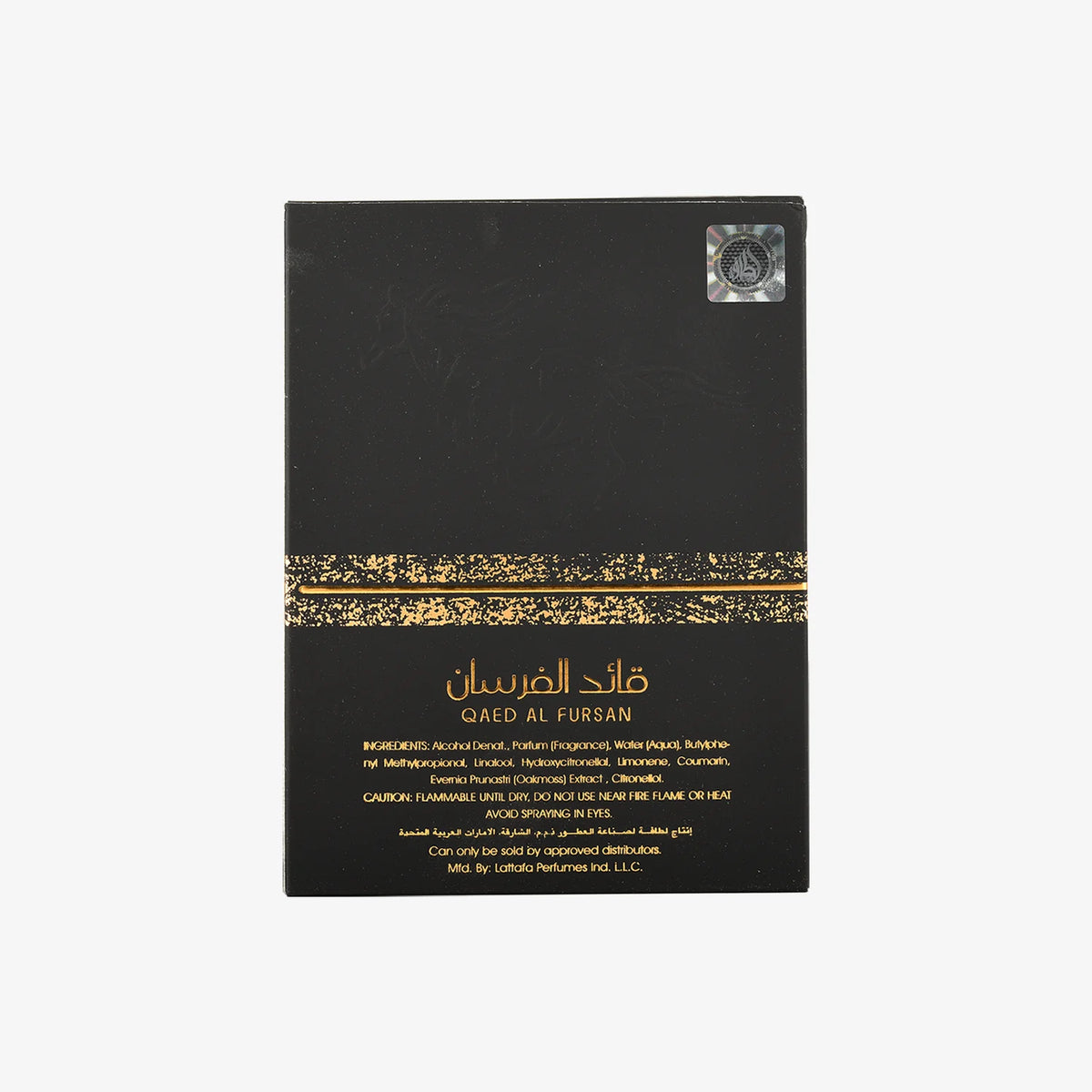 Lattafa Qaed Al Fursan Eau De Parfum Spray - Black & Gold Square Bottle - 90ml / 3.0 oz