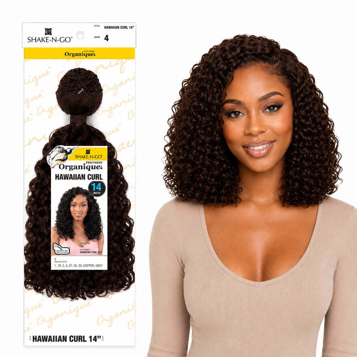 Shake-N-Go Hawaiian Curl Organique (14-36")