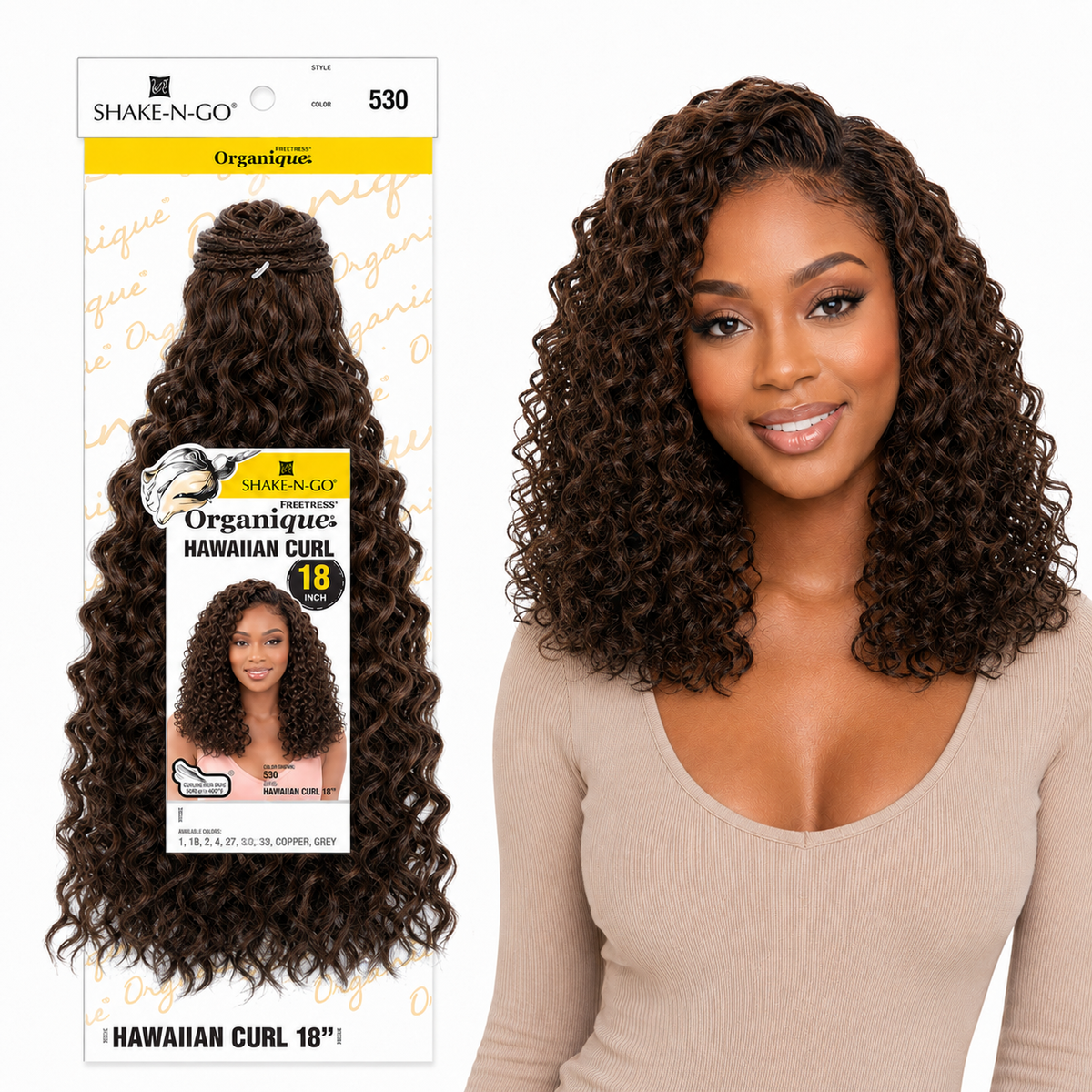 Shake-N-Go Hawaiian Curl Organique (14-36")