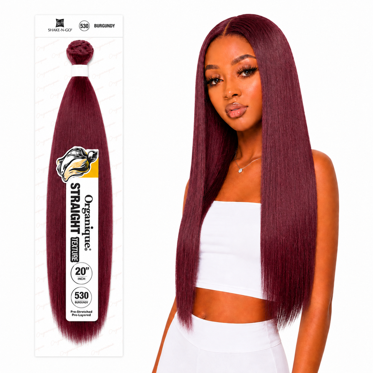 Shake-N-Go Organique Straight Weave – Premium Fiber (10”–36”)