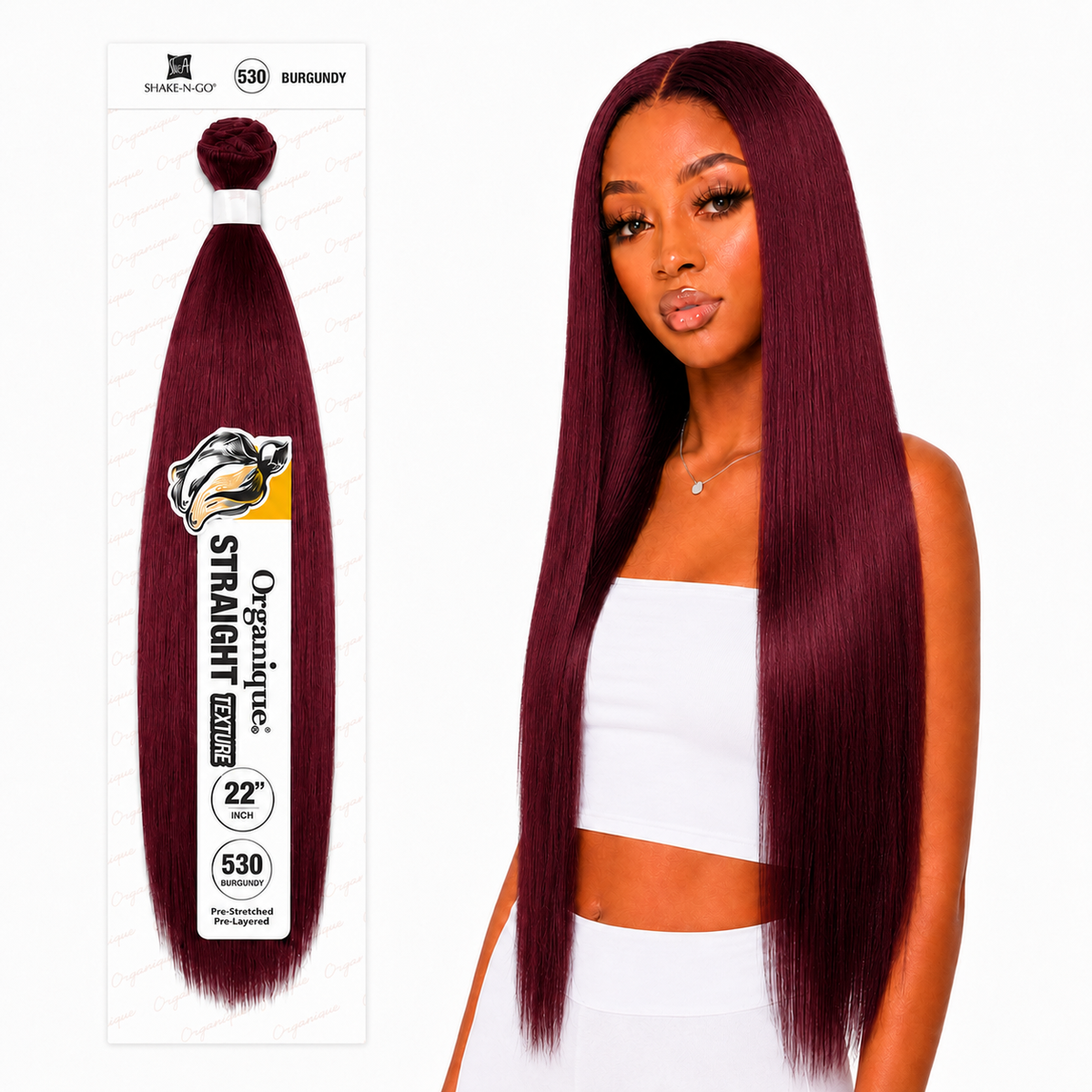 Shake-N-Go Organique Straight Weave – Premium Fiber (10”–36”)