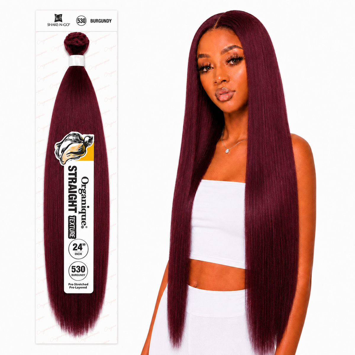 Shake-N-Go Organique Straight Weave – Premium Fiber (10”–36”)