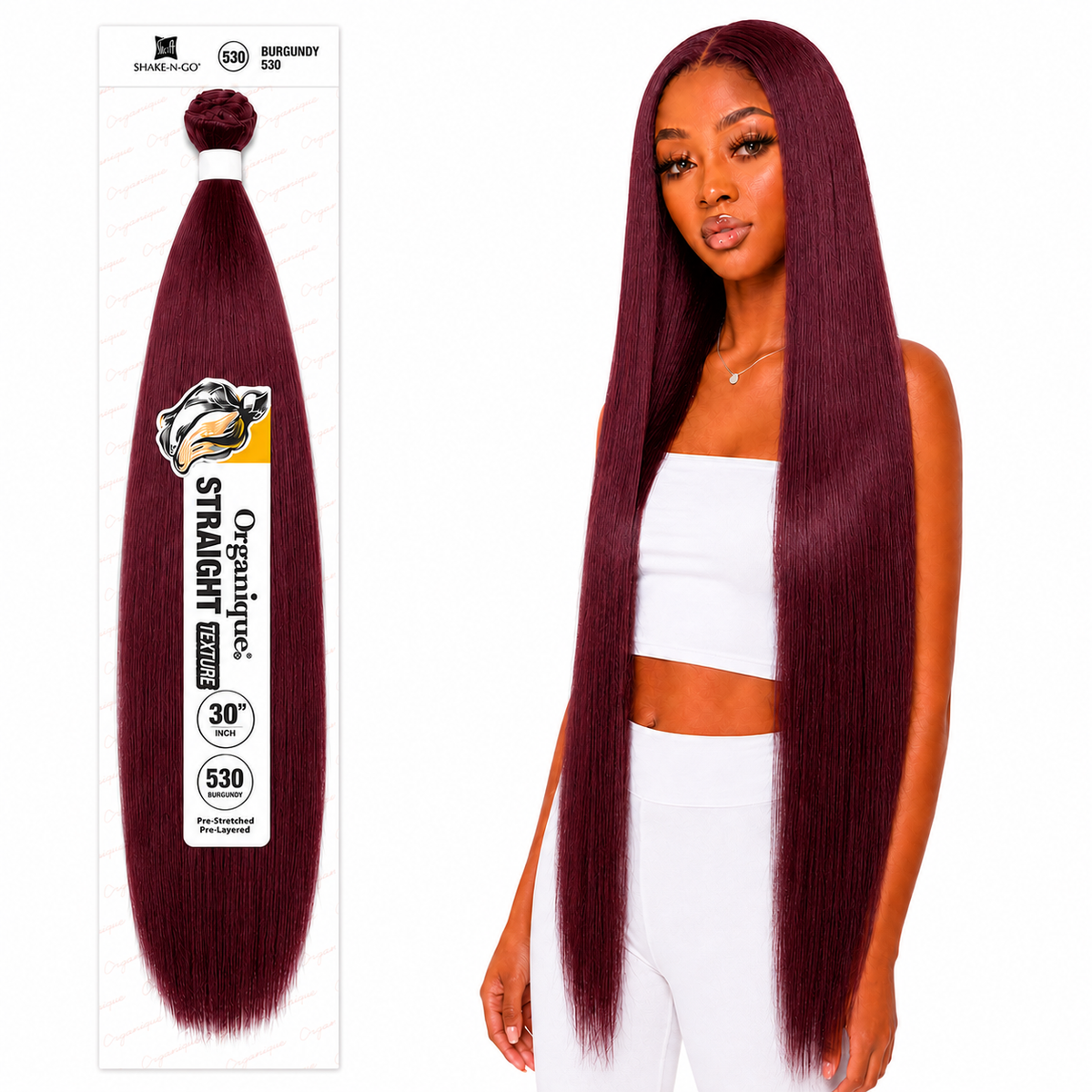 Shake-N-Go Organique Straight Weave – Premium Fiber (10”–36”)