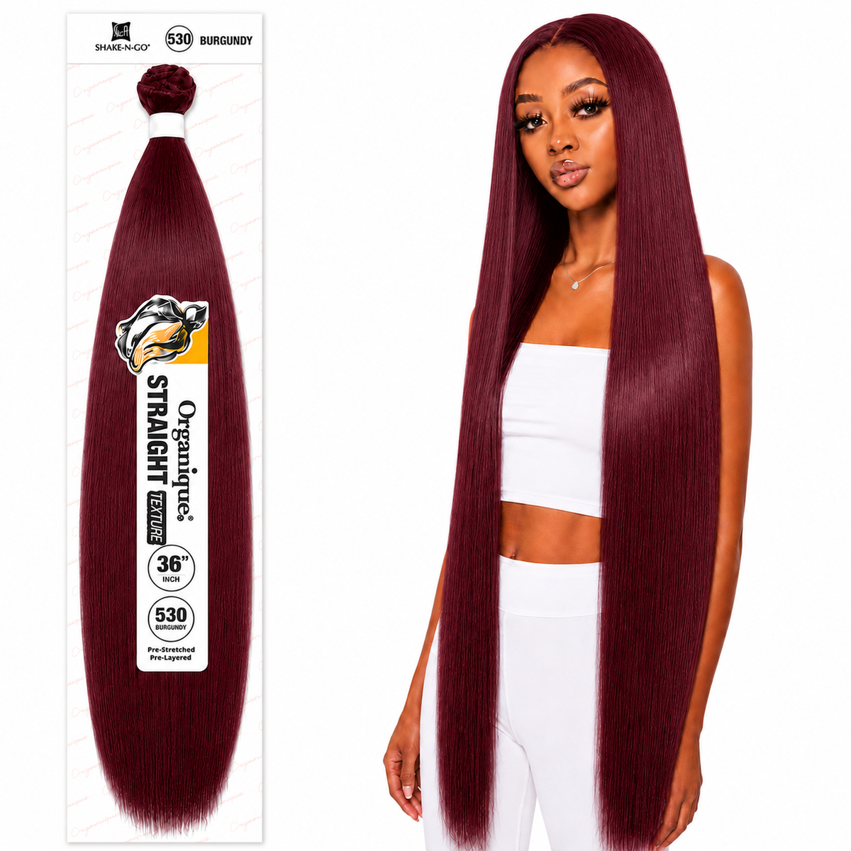 Shake-N-Go Organique Straight Weave – Premium Fiber (10”–36”)