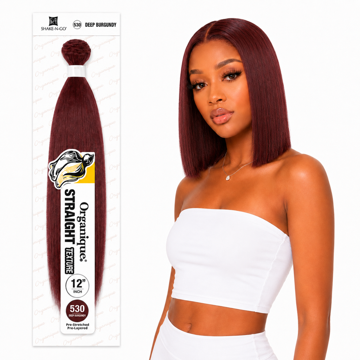 Shake-N-Go Organique Straight Weave – Premium Fiber (10”–36”)