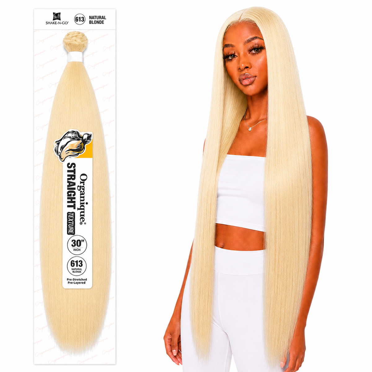 Shake-N-Go Organique Straight Weave – Premium Fiber (10”–36”)