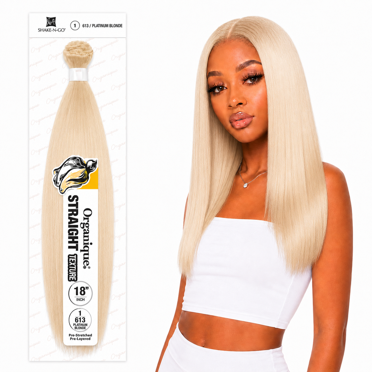 Shake-N-Go Organique Straight Weave – Premium Fiber (10”–36”)